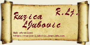 Ružica LJubović vizit kartica